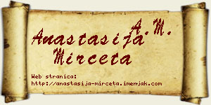 Anastasija Mirčeta vizit kartica